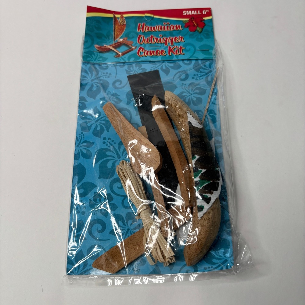 Hawaiian Outrigger Canoe Kit Small 6 Inch Wood DIY Model The Islander Group